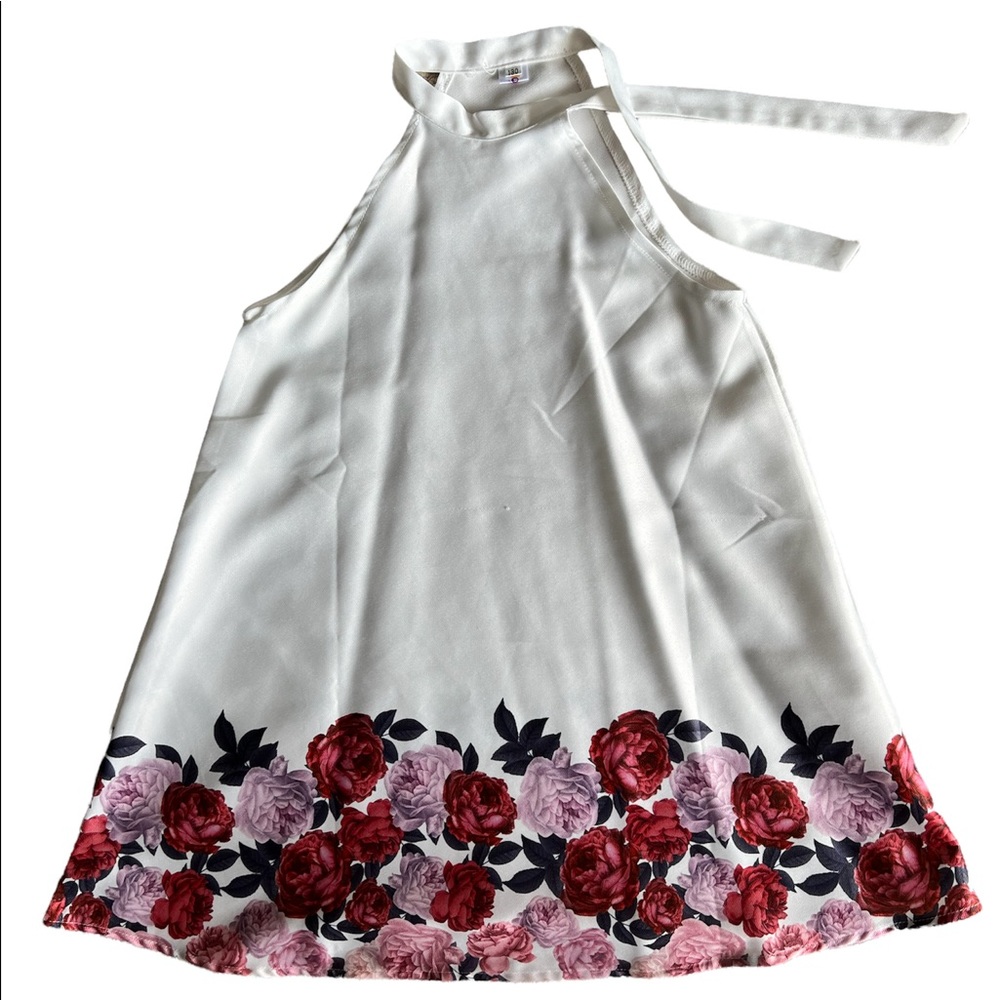 [5/$30] ✨🌹Lovely Girl’s Haltertop A-Shape Floral Dress